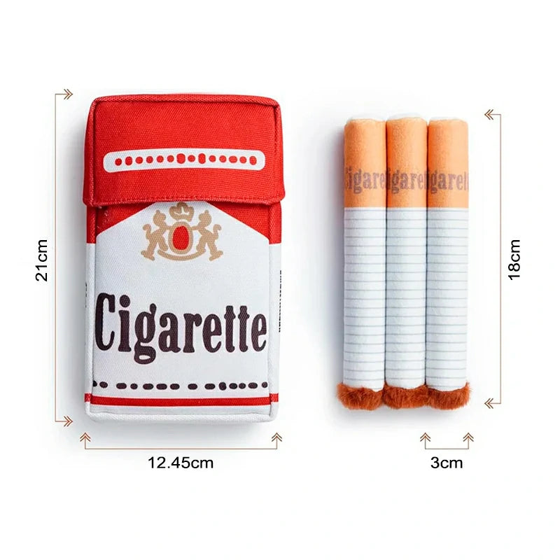 Interactive Giggle Dog Toys - Plush Chew Cigarette Set