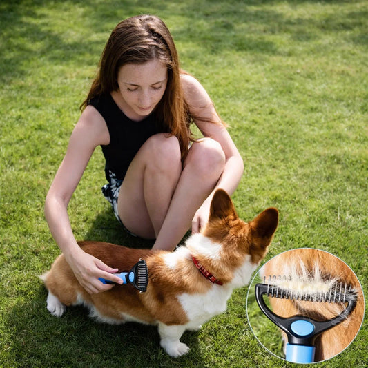 Ultimate Pet Deshedding & Grooming Brush for Dogs & Cats