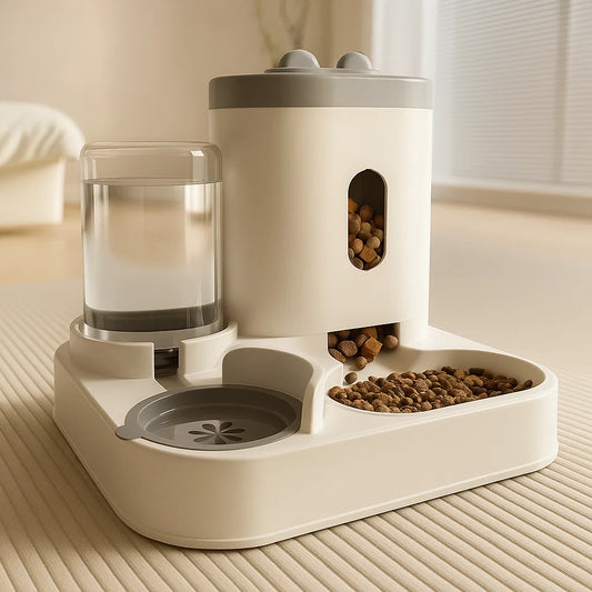 2-in-1 Automatic Gravity Pet Feeder & Water Dispenser for Dogs & Cats