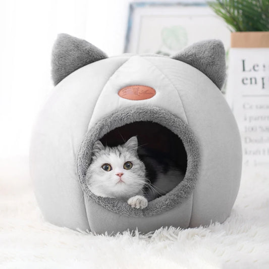 Cozy Cave Pet Bed for Cats and Small Dogs