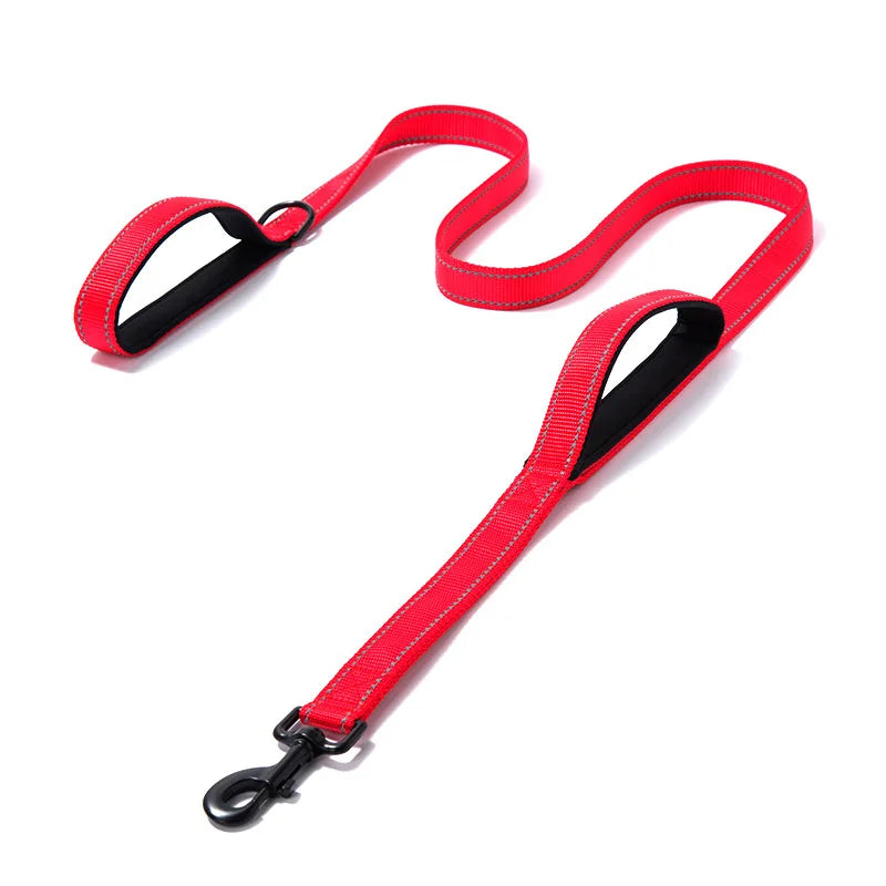 Double Handle Reflective Dog Leash for Night Safety