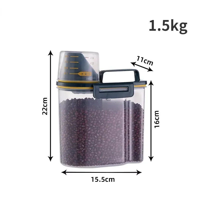 Pet Food Storage Container with Measuring Cup - 1.5kg/2kg