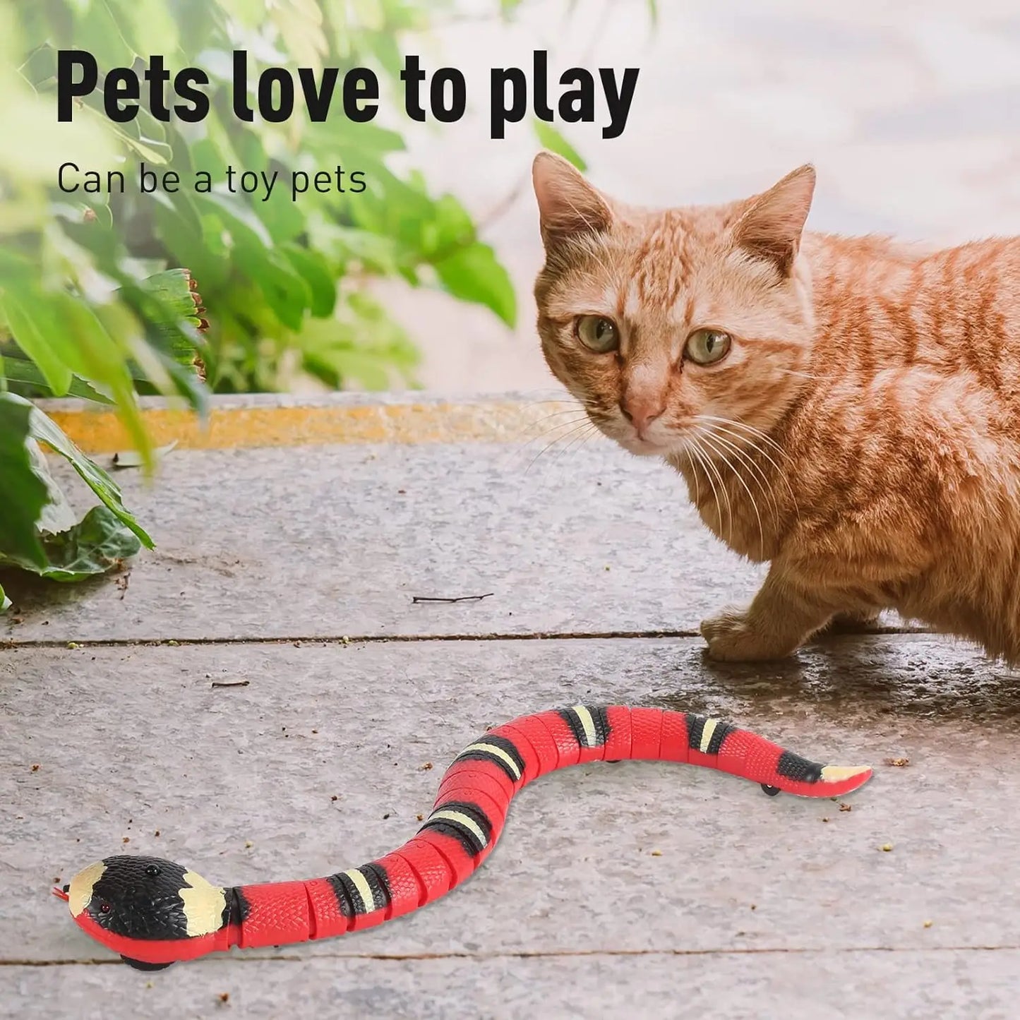 Interactive USB Rechargeable Snake Cat Toy