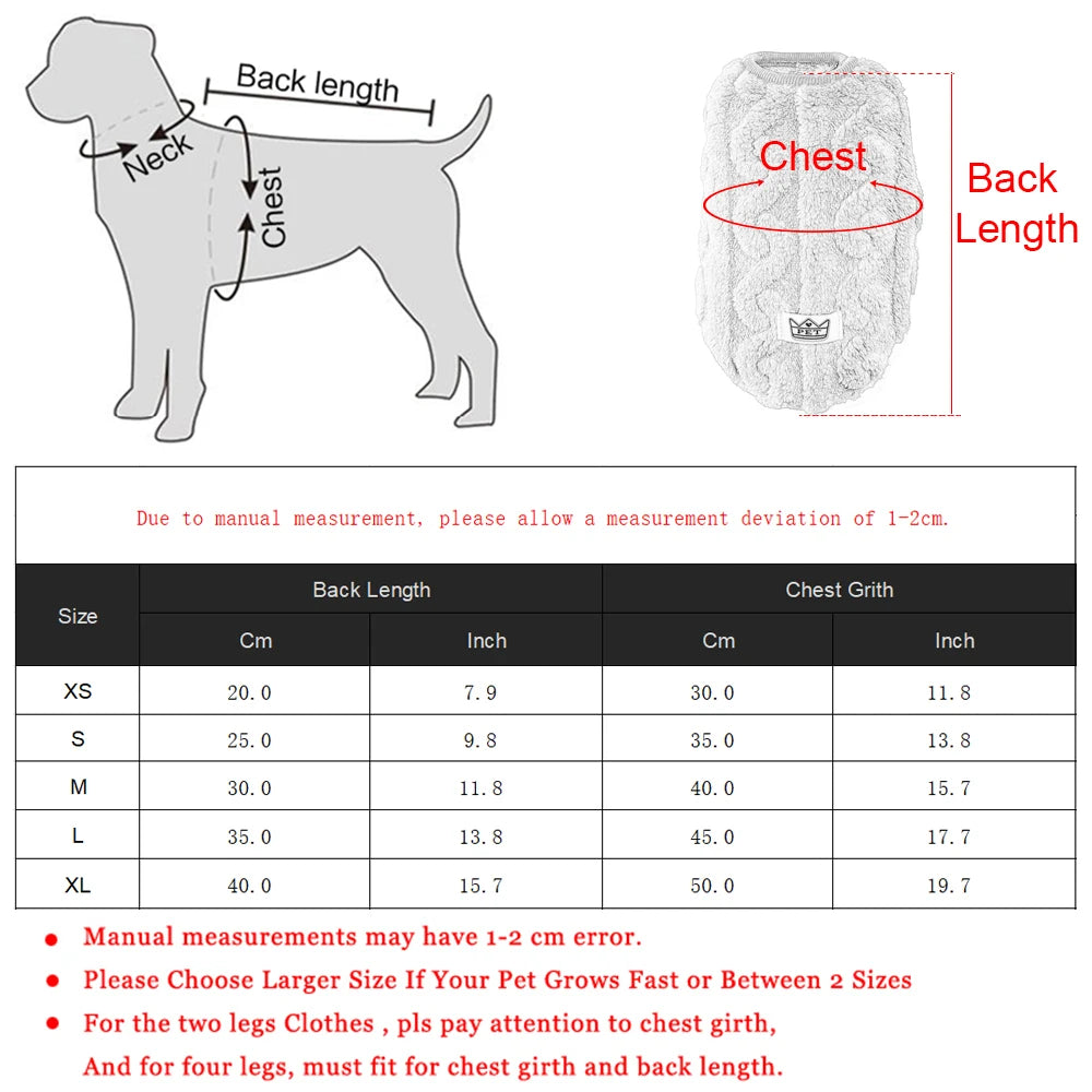 Warm Fleece Pet Sweater for Cats & Small Dogs