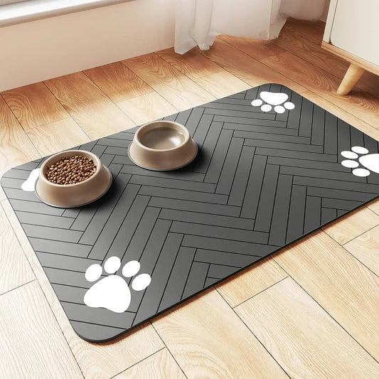 Non-Slip Absorbent Pet Feeding Mat - Quick-Dry & Waterproof Protection