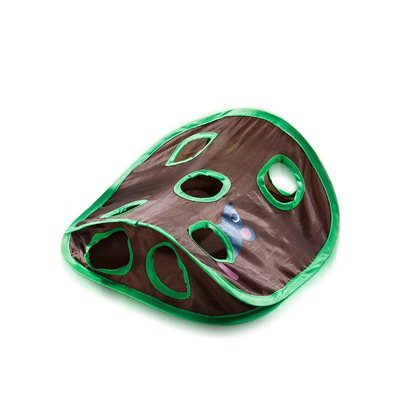 Interactive Cat Tunnel Toy with Bell and Mouse Holes