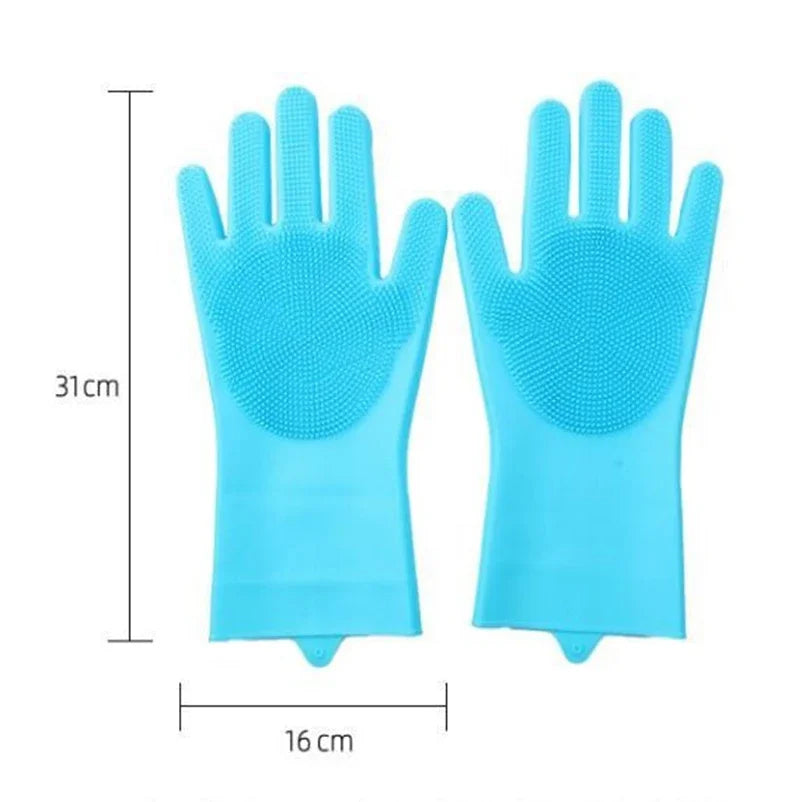 Silicone Pet Bath Gloves - Anti-Scratch & Bite
