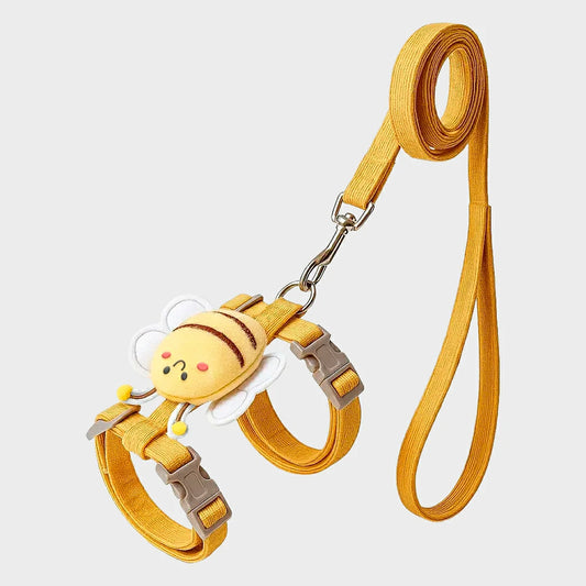 Bee-Themed Cat Harness & Leash Set - Adjustable & Comfortable