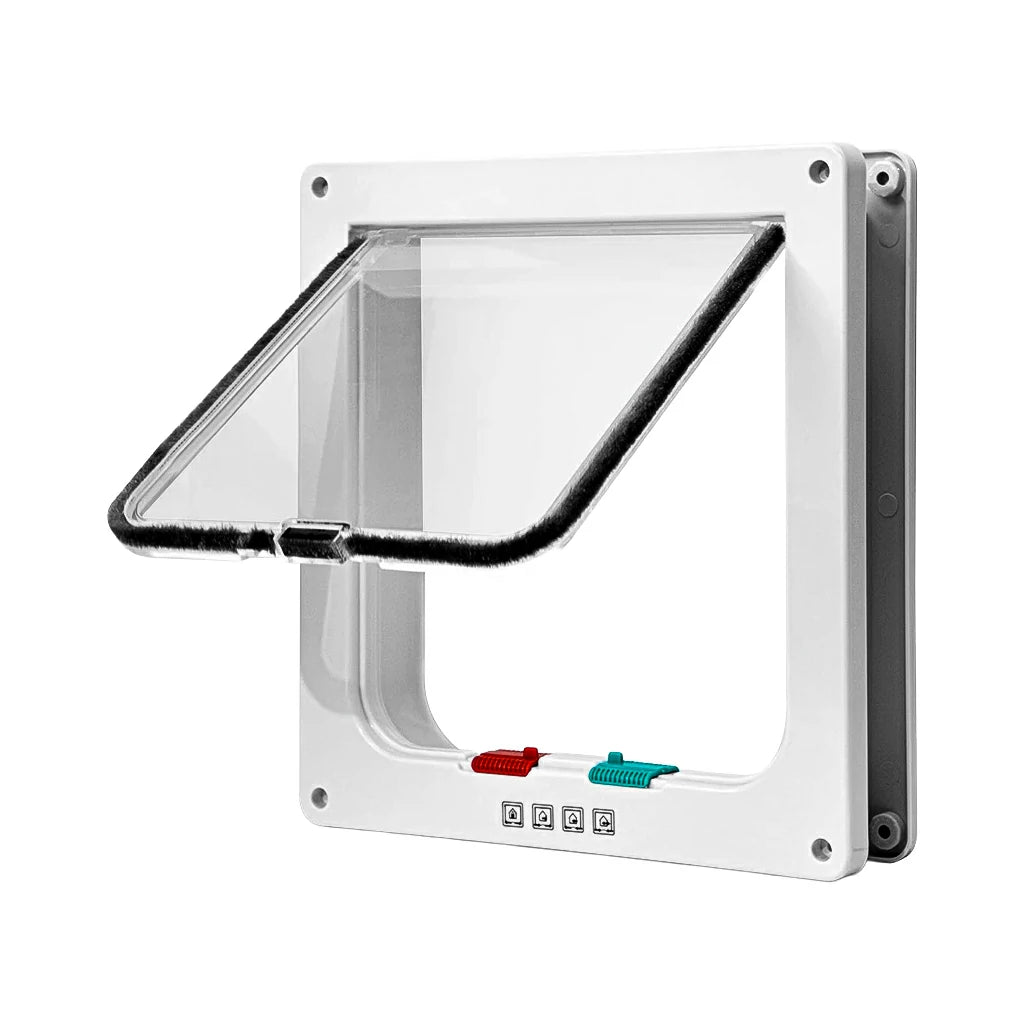 Magnetic Cat Door with 4-Way Lock for Safe Pet Access