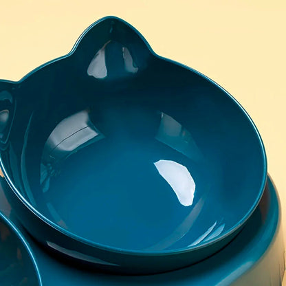 3-in-1 Cat Bowl with Gravity Water Feeder