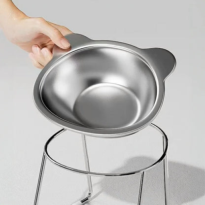 Ergonomic Stainless Steel Pet Bowl with Stand