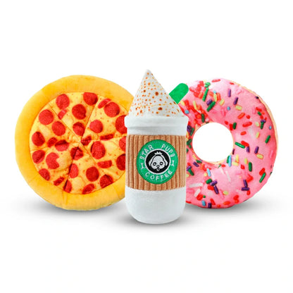 Irresistible Squeaky Dog Toys - Pizza & Doughnut Shapes