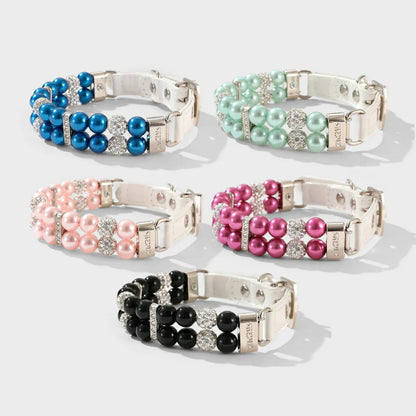 Elegant Pearl Rhinestone Pet Collar - Multiple Colors