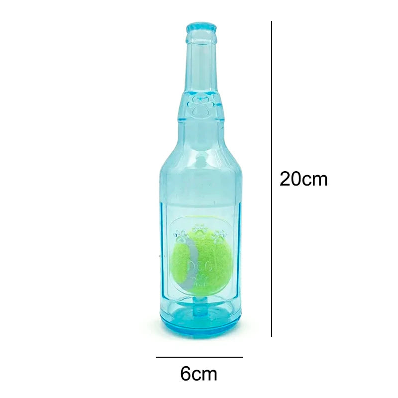 Squeaky Silicone Beer Bottle Dog Chew Toy