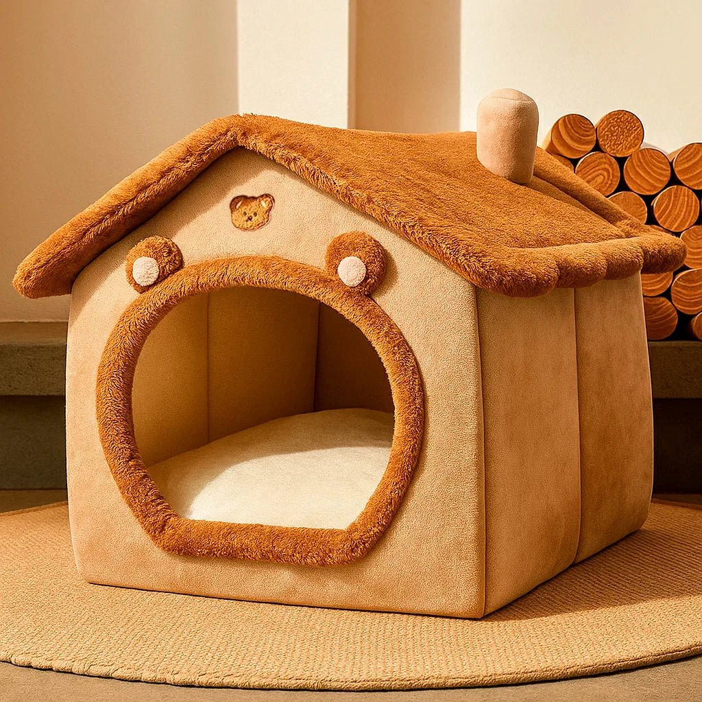 Cozy Foldable Pet House for Dogs and Cats