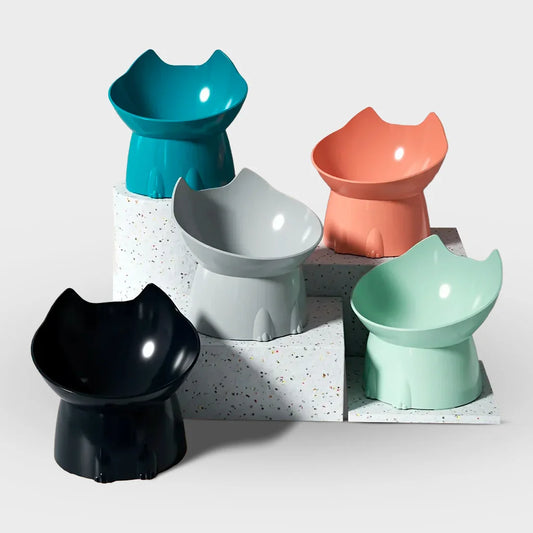 WhiskerWare Elevated Cat Bowl - Anti-Tip & Neck Protection