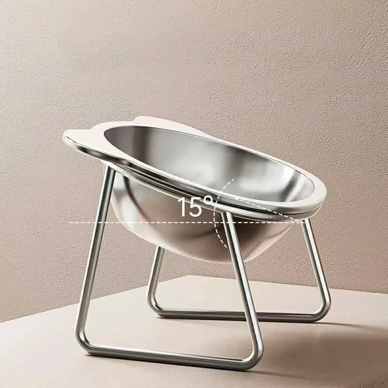 Ergonomic Stainless Steel Pet Bowl with Stand