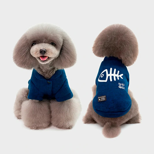 Cozy Fishbone Pet Sweatshirt for Cats & Dogs