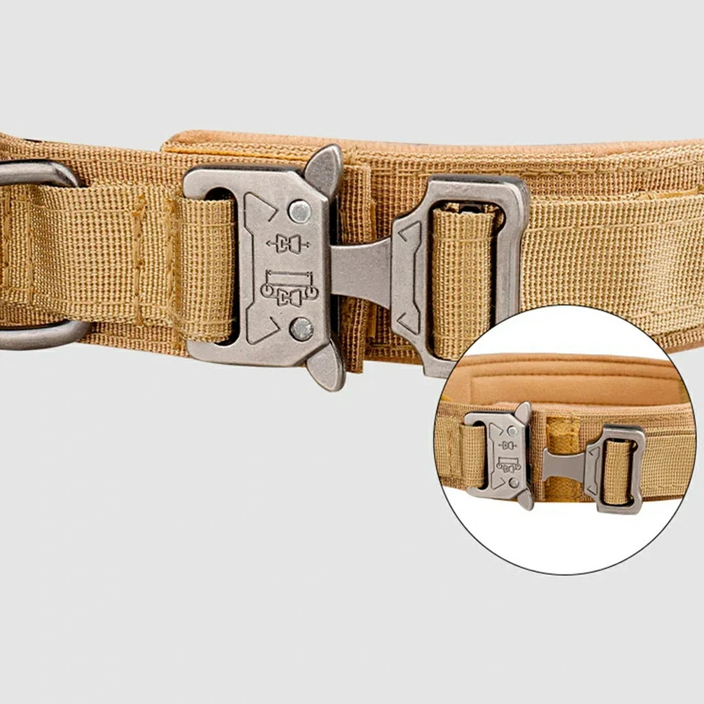 Tactical Nylon Dog Collar with Metal Buckle for Training