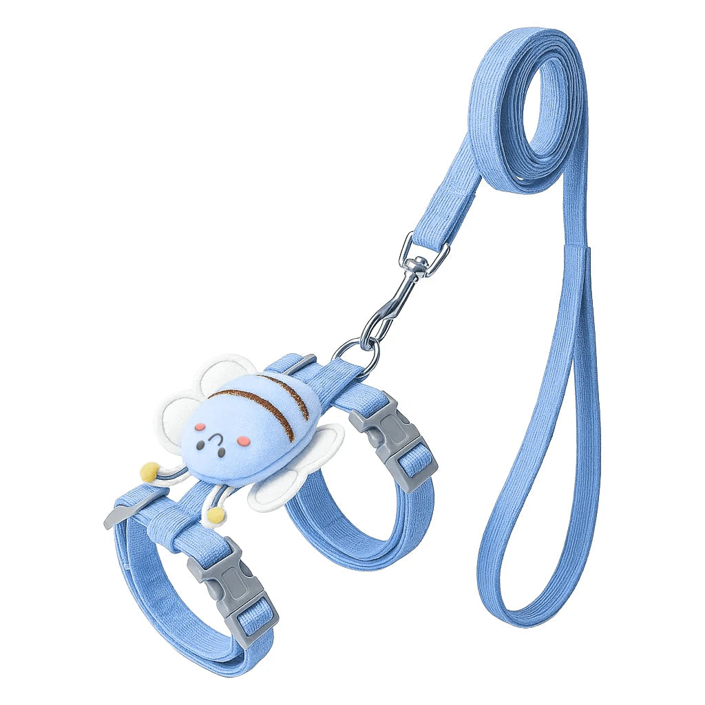 Bee-Themed Cat Harness & Leash Set - Adjustable & Comfortable