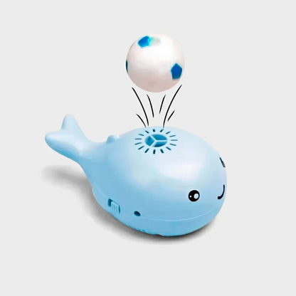 Whale-Shaped Interactive Cat Toy with Floating Ball & USB Fan