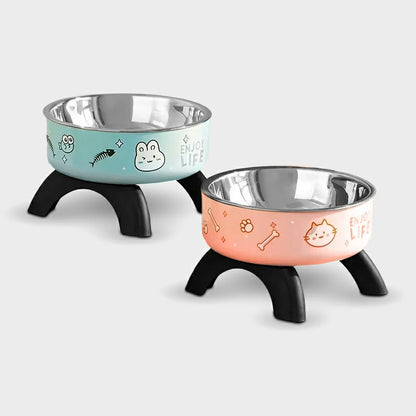 Anti-Tip Stainless Steel Pet Bowl with Non-Slip Base