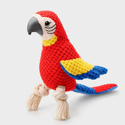 Indestructible Squeaky Parrot Dog Toy for All Sizes