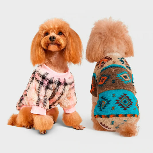 Cozy Totem Print Sweater for Small Dogs - Winter Warmth