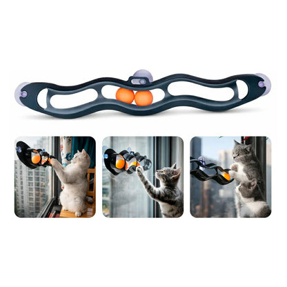 Interactive Cat Track Ball Toy with Suction Cups