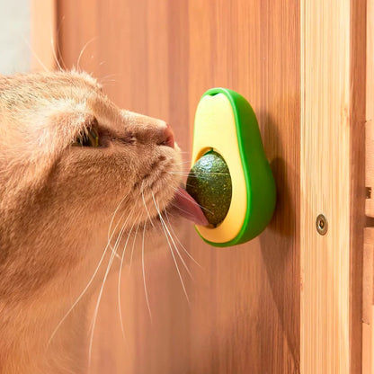 Rotating Avocado Catnip Toy for Cats - Teeth Cleaning Fun