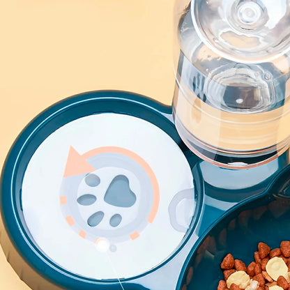 3-in-1 Cat Bowl with Gravity Water Feeder