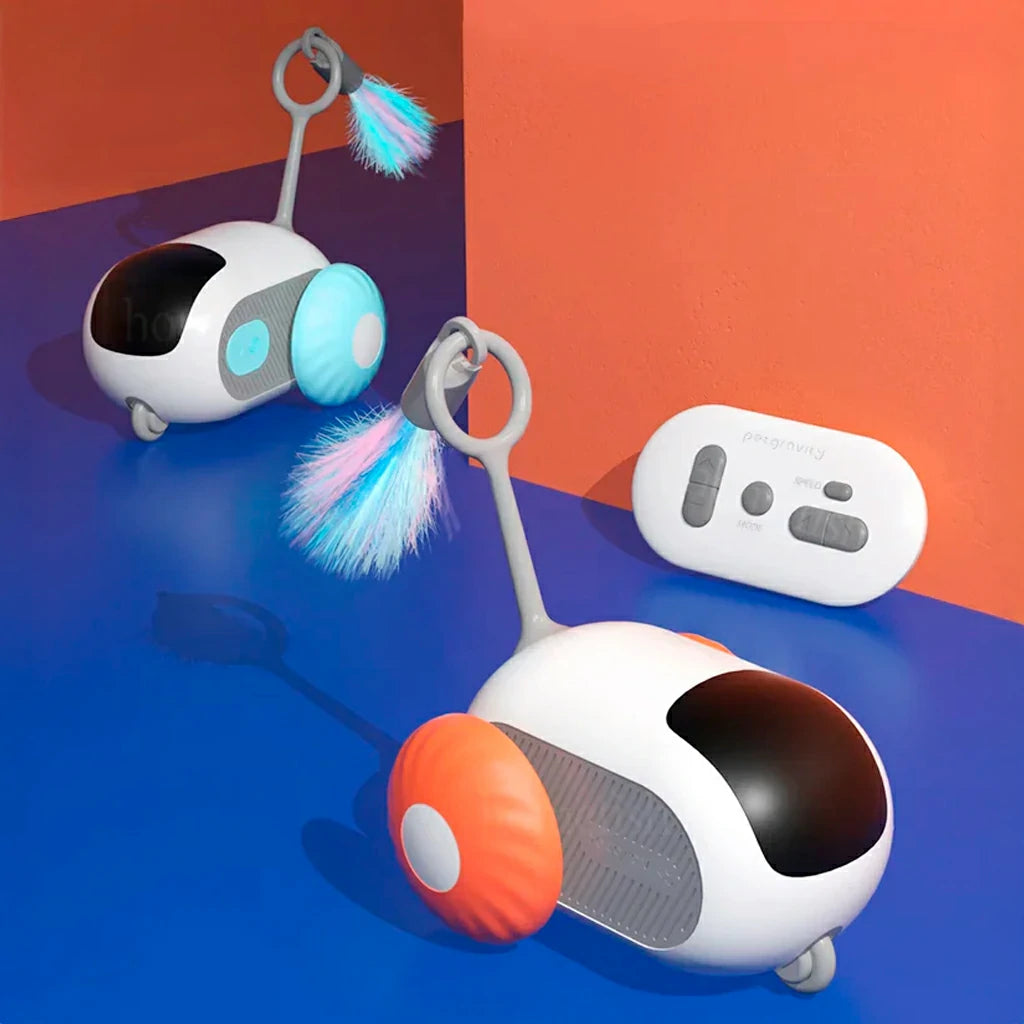 Interactive Smart Cat Toy Car with Remote Control