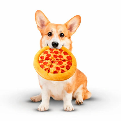 Irresistible Squeaky Dog Toys - Pizza & Doughnut Shapes
