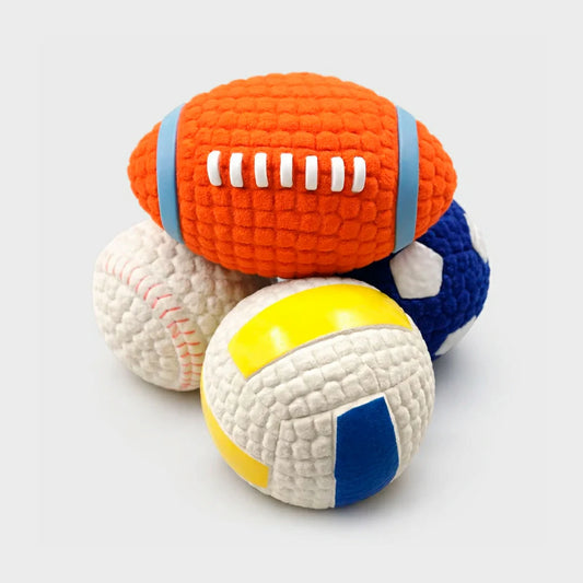 Interactive Squeaky Latex Dog Balls for Tooth Cleaning