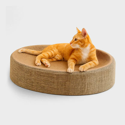 Oval Cat Scratcher Bed - Sisal Scratch Pad & Sleeping Mat