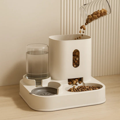 2-in-1 Automatic Gravity Pet Feeder & Water Dispenser for Dogs & Cats
