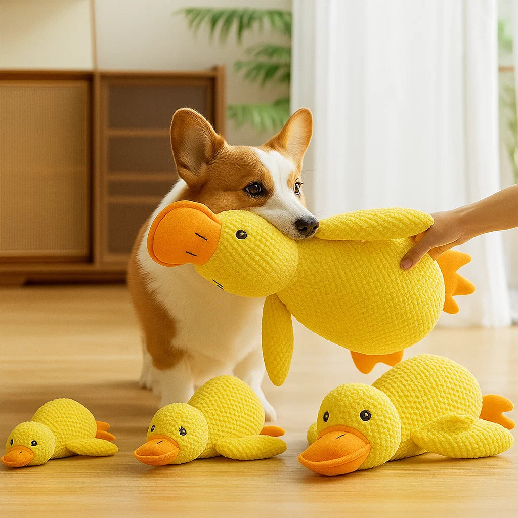 Plush Duck Toy for Dogs - Interactive Squeaky Fun