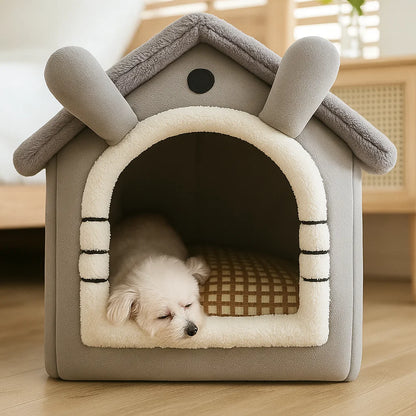 Cozy Foldable Pet House for Dogs and Cats