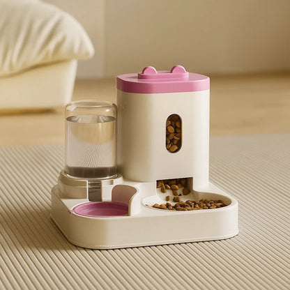 2-in-1 Automatic Gravity Pet Feeder & Water Dispenser for Dogs & Cats