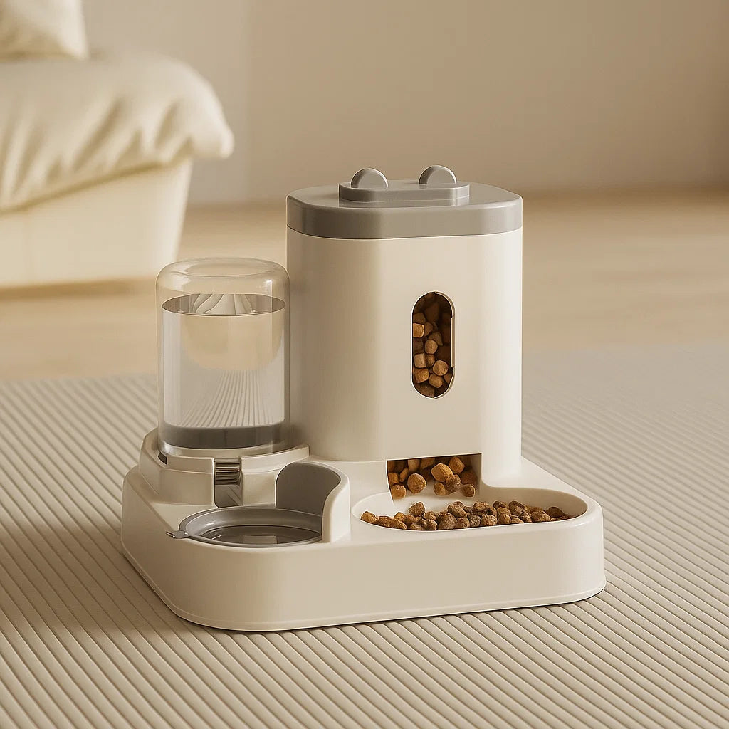 2-in-1 Automatic Gravity Pet Feeder & Water Dispenser for Dogs & Cats