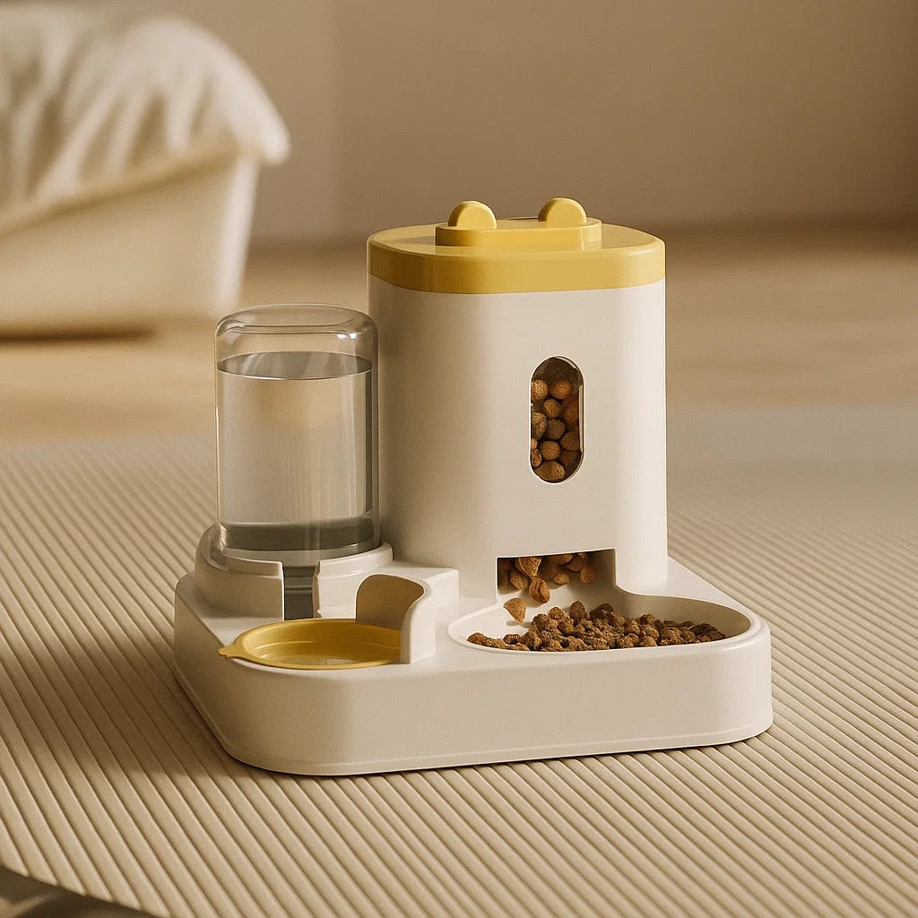 2-in-1 Automatic Gravity Pet Feeder & Water Dispenser for Dogs & Cats