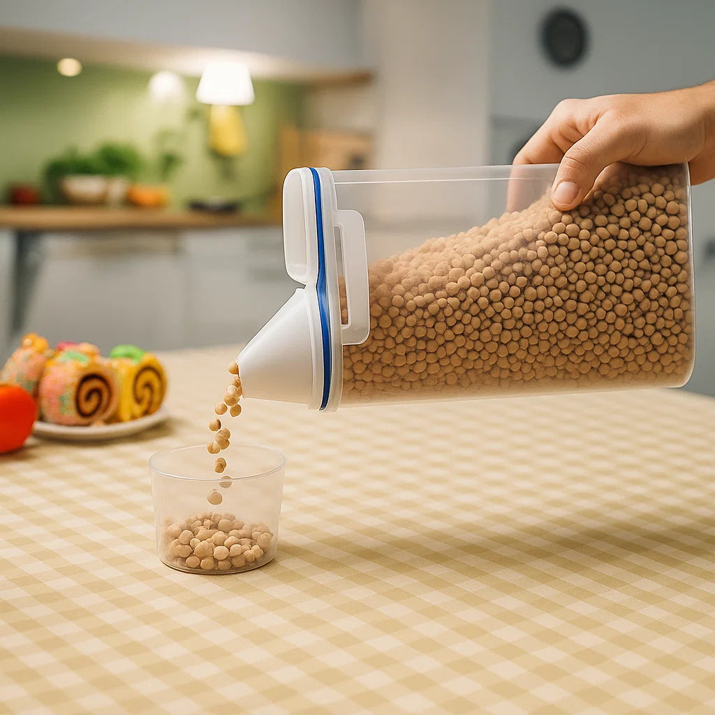 Pet Food Storage Container with Measuring Cup - 1.5kg/2kg