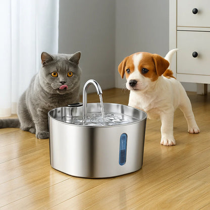 Automatic Pet Water Fountain - Stainless Steel