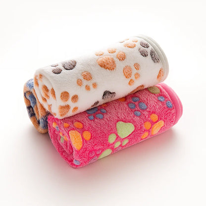 Soft Fluffy Pet Blanket with Cute Cartoon Patterns