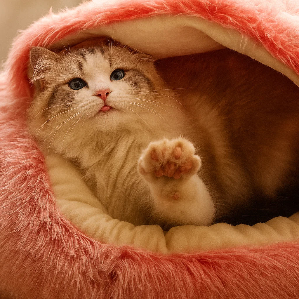 Cozy Plush Pet Bed for Cats and Small Dogs
