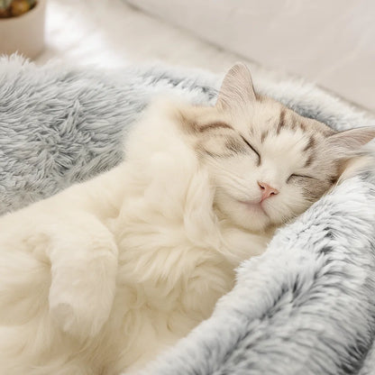 Cozy Plush Pet Bed for Cats and Small Dogs