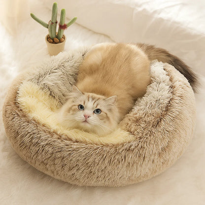 Cozy Plush Pet Bed for Cats and Small Dogs