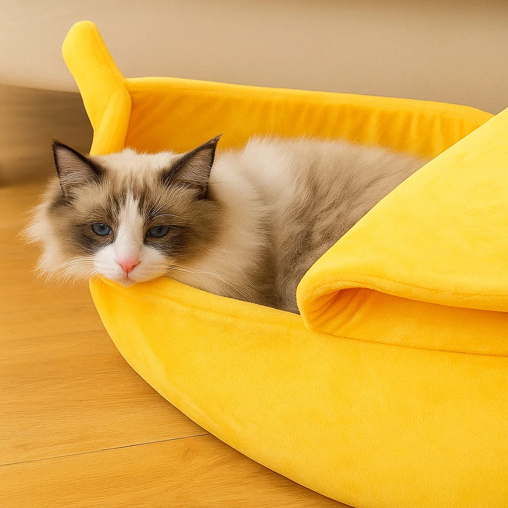 Cozy Banana Cat Bed - Warm & Cute Pet House