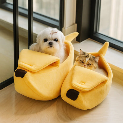 Cozy Banana Cat Bed - Warm & Cute Pet House