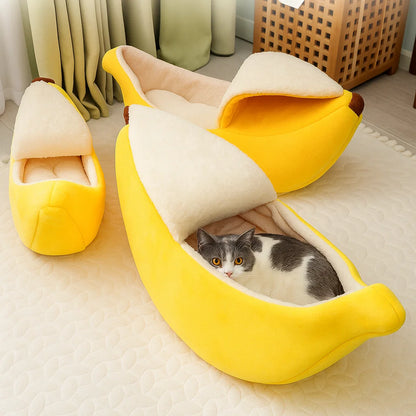 Cozy Banana Cat Bed - Warm & Cute Pet House